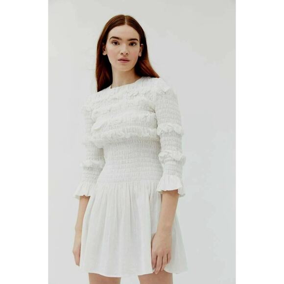 Women's Tach Clothing Crisp Cotton Mini Dress Cottage Core Parisian Quiet Luxury - Picture 6 of 6